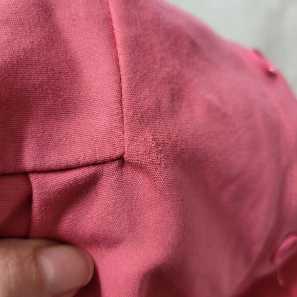 L'Academie Calypso Coral Pink Short Sleeve Violet Button Down Mini Dress Small - Picture 13 of 15